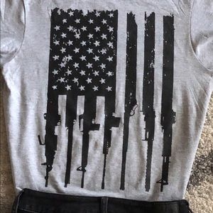 American flag gun shirt
